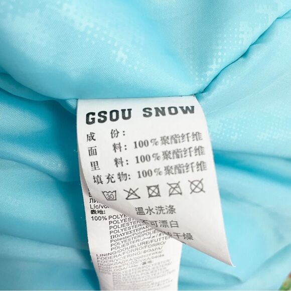 GSOU Snow 10K Waterproof Ski Snowboard Jacket White Paint Splatter Size Large - Picture 14 of 15